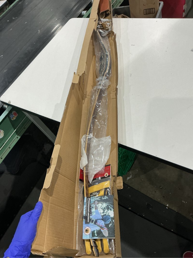 Condition photo showing Good Condition for deerseeker archery 64"/60" reflex deflex hybrid one-piece traditional long bow with laminated bamboo & clear fiberglass limbs right hand/left hand for adults 25-60lbs left hand 64in woograin color 35lb