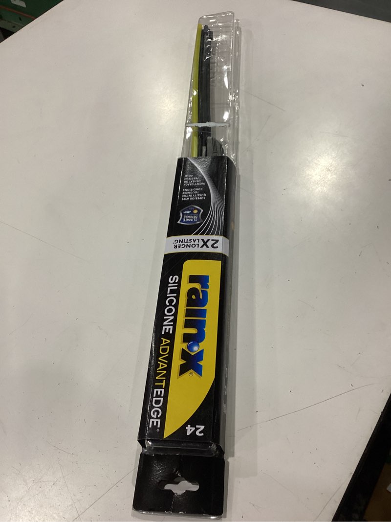 Condition photo showing New/Like New for rain-x silicone advantedge wiper blade 24" windshield wiper blades replacement, all-weather performance lasts 2x longer, premium beam, installock adapter for easy fit (pack of 1) 24" silicone advantedge