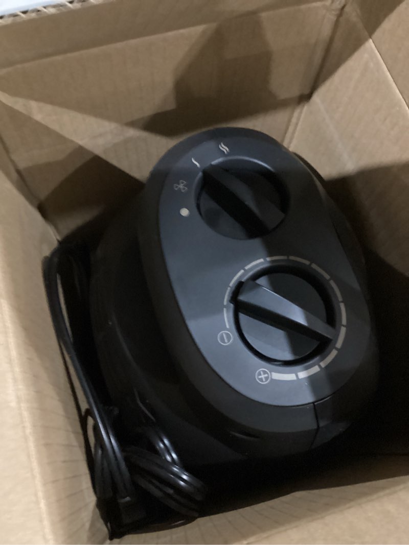 Condition photo showing Good Condition for Amazon Basics Ceramic Space Heater, Portable Indoor Heating Solution, With Overheat and Tip-Over Protection, Thermostat, Non-Oscillating, 1500W, 7.52"D x 6.34"W x 9.45"H, Black Non-oscillating black