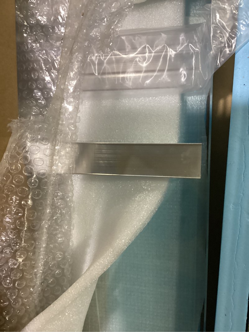 Condition photo showing New/Like New for delavin 56-60" w x 59" h frameless sliding bathtub door, tub shower door, bathtub glass door, bathtub shower door, 5/16" (8mm) certified clear tempered glass, stainless steel frame, matte black 60" w x 59" h frameless matte black
