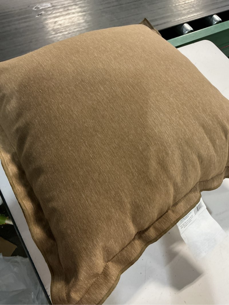 Condition photo showing As Is for 20"x20" square outdoor throw pillow brown - threshold ?