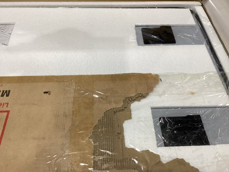 Condition photo showing New/Like New for VooBang Bathroom Mirror 24x32 inch, Black Gorgeous Deep Frame Wall Mirror, Modern Round Corner Bathroom Vanity Mirror for Bedroom, Living Room, Hanging or Leaning Horizontal or Vertical, Black Black 32"L x 24"W