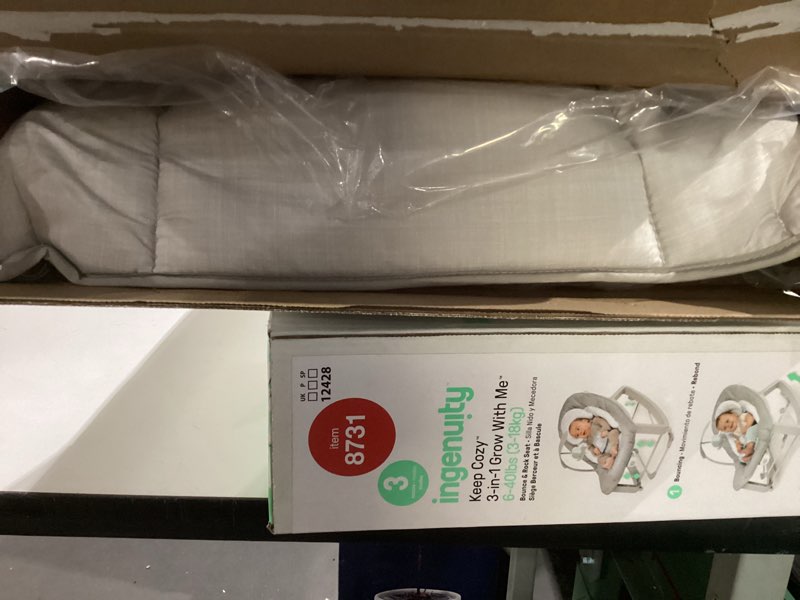 Condition photo showing New/Like New for Ingenuity Keep Cozy 3-in-1 Grow with Me Baby Bouncer Rocker & Toddler Seat - Gray