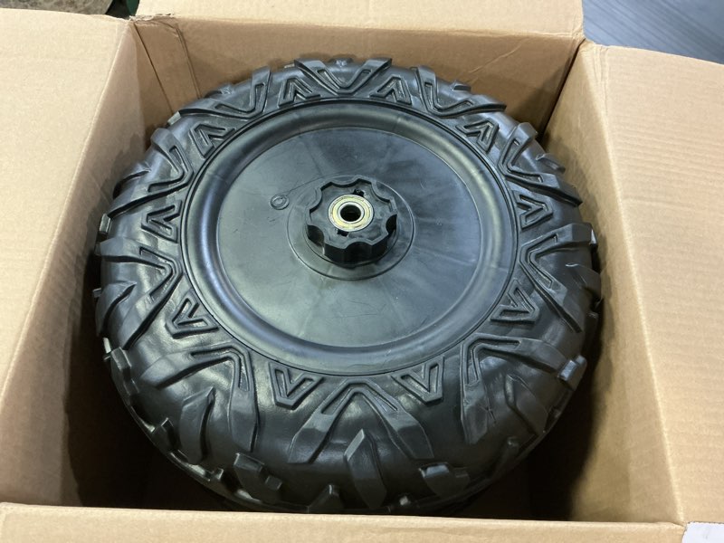 Condition photo showing Good Condition for 2pack 33cm/13'' eva solid compound tire for power wheels ride on car ?alligator tires wheels upgrade,1.2cm/0.47in aperture front/rear wheel for car/suv/utv/atv/motorcycle replacement parts silvery wheel hub