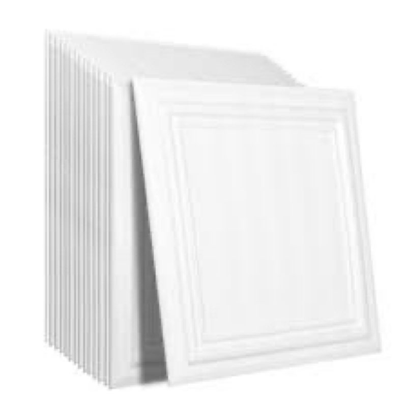 Ceiling Tiles 96-Pack 20 x 20 in Polystyrene Easy Installation Glue-up INCOMPLETE 