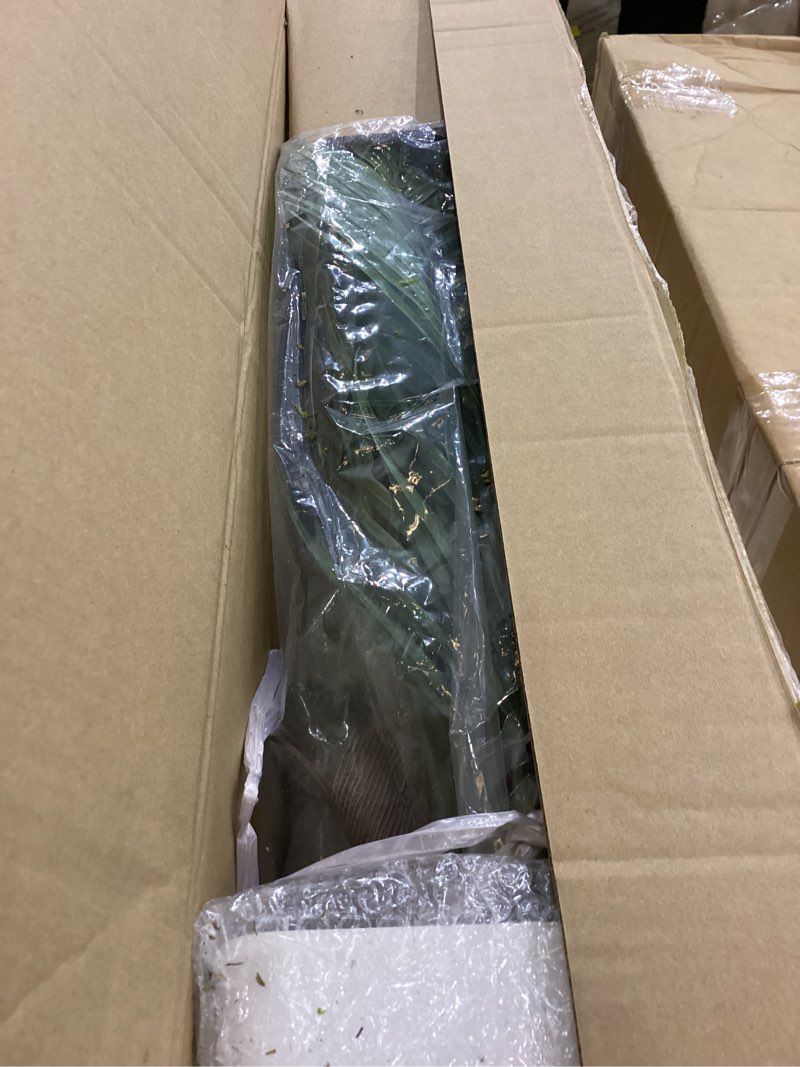 4 ft Fake Palm Tree Faux Areca Palm Plants with 21 Full Lifelike Palm Leaves Realistic Trunks Fake T