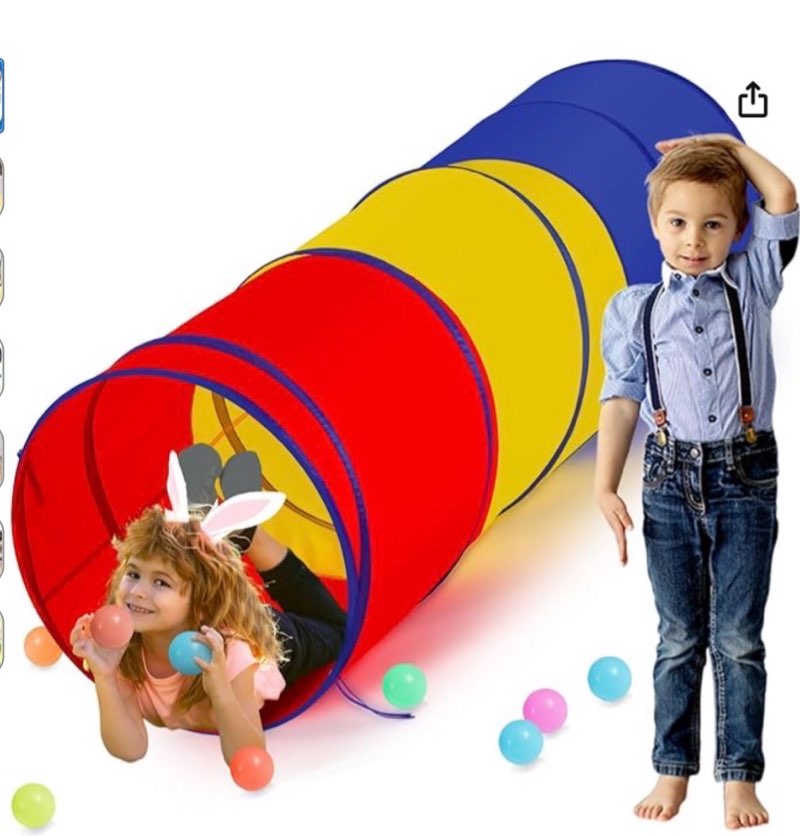 Seenelling 27.6 Inch Extra Large Kids Play Tunnel for Toddlers Colorful Pop Up Crawl Tunnel Toy for 