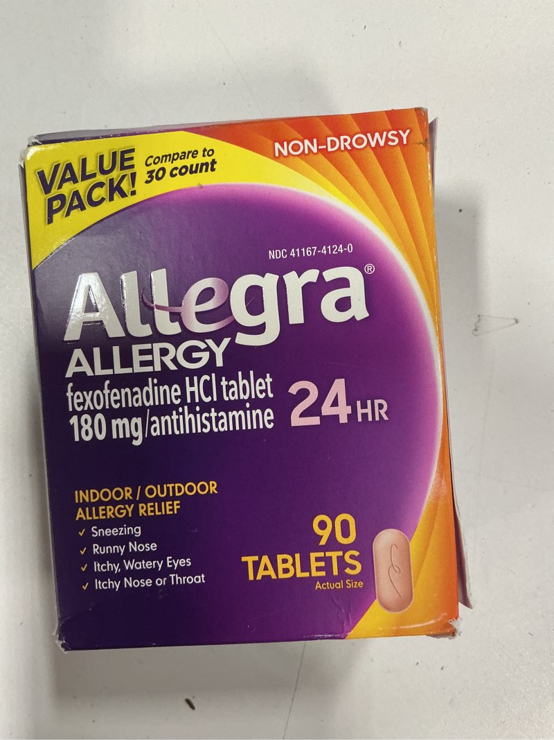 Condition photo showing New/Like New for Allegra Adult 24 Hour Allergy Tablets, 180Mg, 90 Tablets 6lhSw