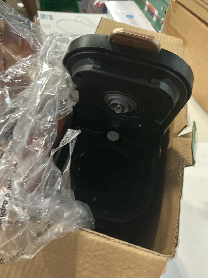 Condition photo showing Good Condition for single serve one cup coffee maker, for k cups and grounds, mini coffee maker with portable handle, 6 to 12 oz brew size, for travel, camping, office, rv and dorm, 120v, black and gold
