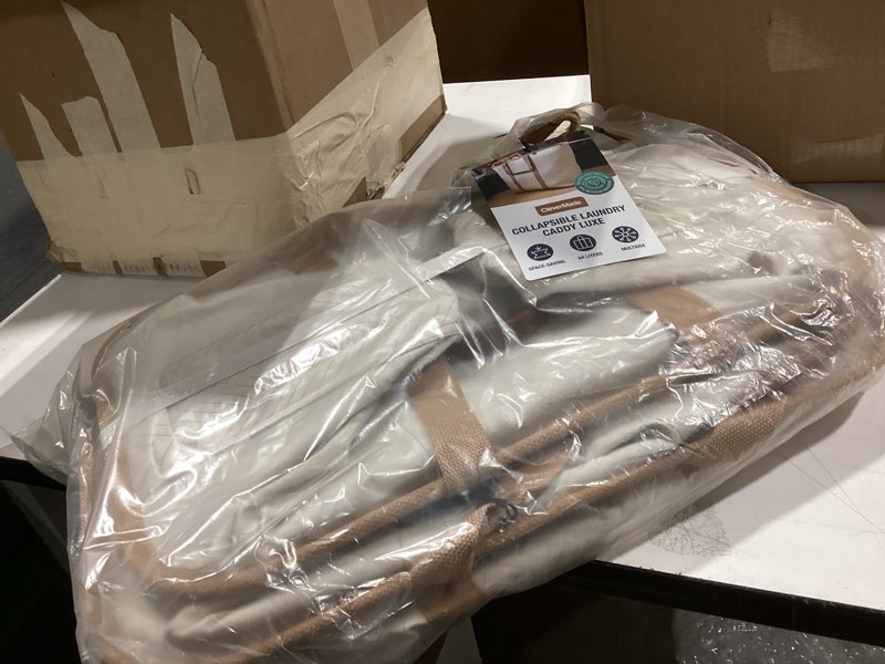 Condition photo showing Good Condition for CleverMade Collapsible Laundry Tote - LUXE Cream Herringbone 2Pack 50L -Foldable Storage Organization Container Clothes Laundry Room Storage Solution Biege (LUXE) - Pack of 2