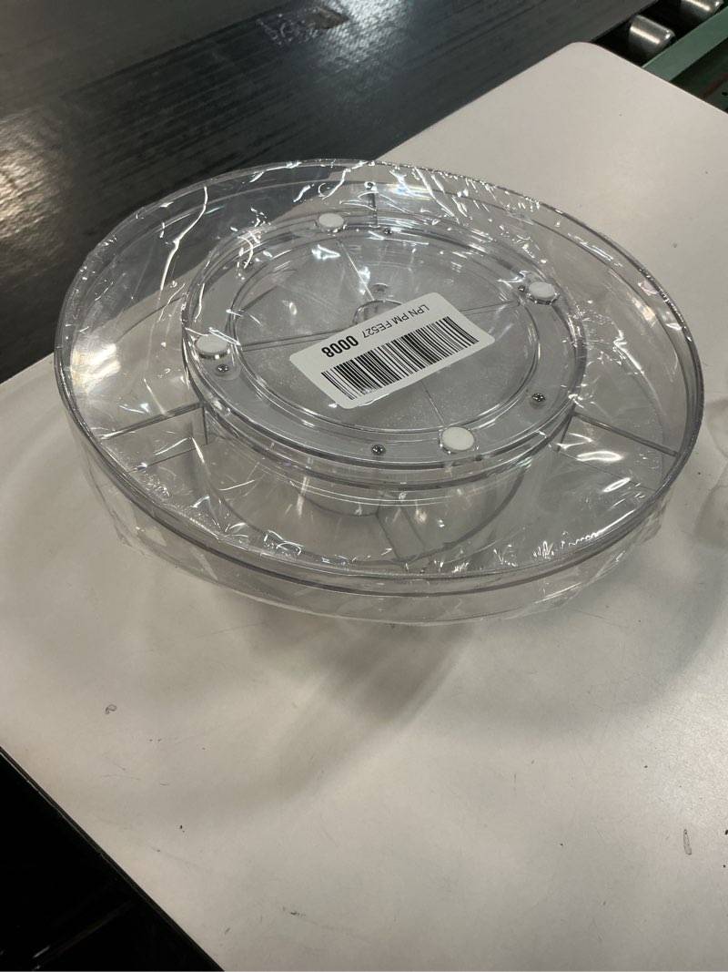 Condition photo showing Good Condition for Taiuloo 360 Rotating Makeup Organizer, Clear Acrylic Lazy Susan Cosmetic Storage Turntable for Skincare, Perfume & Lipstick, Round Spinning Tray with Brush Holder for Vanity, Bathroom 8 Compartments