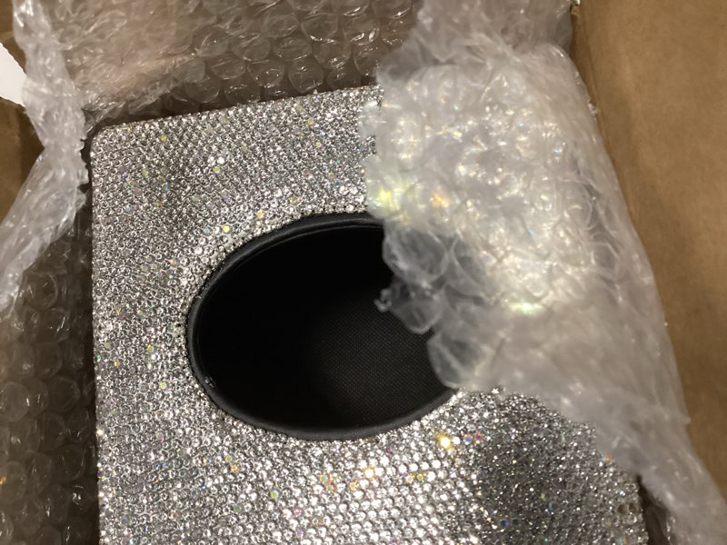 Condition photo showing Good Condition for sumnacon tissue box cover bling square tissue box for bathroom sparkling cube tissue box holder with magnetic gorgeous tissue holder for table countertop decorative tissue cover for home office car