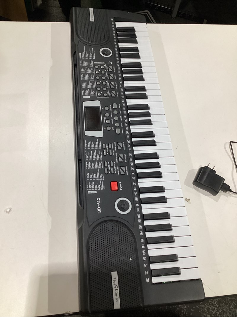 Condition photo showing As Is for 61 Key Keyboard Piano, Portable Electronic Keyboard Piano for Beginners with Speakers, Microphone, Sheet Music Stand, 100 Voices, 100 Rhythms, Digital Music Keyboard for Beginners Black