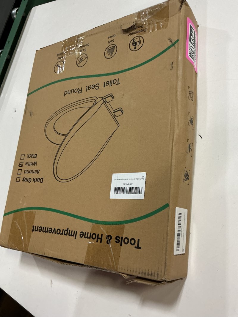 Condition photo showing New/Like New for Round Toilet Seat Soft Close 16.5'',Standard Universal Toilet Lid Round with PP Material Safe,Easy to Clean and Install,Ergonomic design,Never Loosens,2 Years Support,White Plastic White Round 16.5inch & Classic