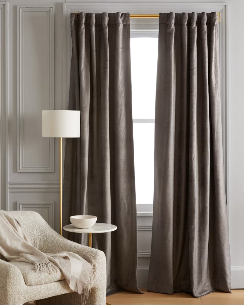 luster velvet room darkening curtain - single panel slate 48in x 108in