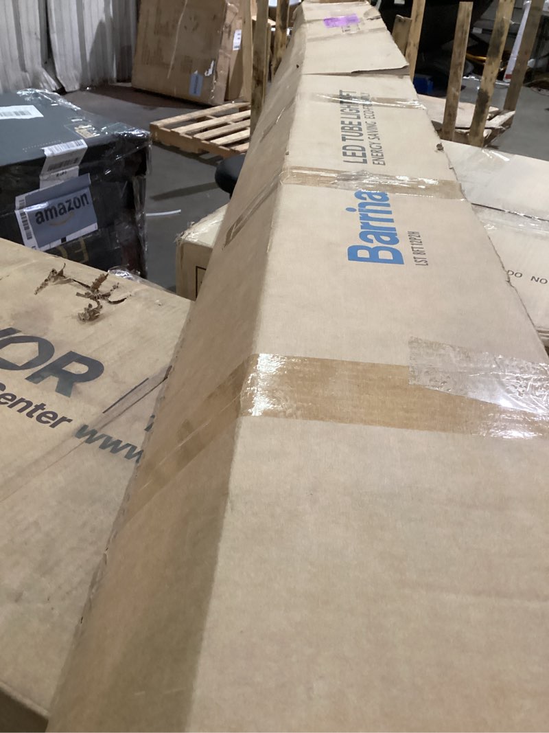 Condition photo showing As Is for damaged *barrina 8 foot led bulbs, 44w 5500lm 6500k, super bright, t8 t10 t12 led tube lights, fa8 single pin led lights, clear cover, 8 foot led bulbs to replace fluorescent light bulbs (pack of 12) 6500k 8ft-12 packs