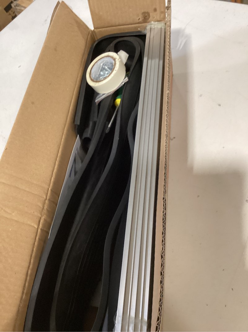 Condition photo showing New/Like New for 8 ft garage door seal bottom kit - heavy duty epdm rubber u+o ring weather stripping with pre-drilled aluminum track, universal replacement stops rain, drafts & pests, easy to install