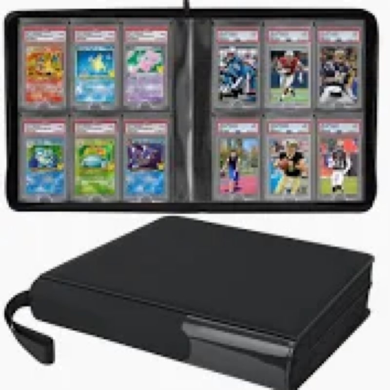 Graded Card Binder, 6 Pocket Slab Binder, Holds 60 Graded Slabs, Ringless PSA Cards Binders with Han