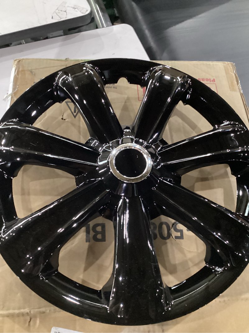 Condition photo showing Good Condition for winjet universal hubcap black lacquer wheel cover replacement r15 hub caps wheel rim cover abs material exterior accessories for car trunk suv -15 inch set of 4 black lacquer black lacquer (5084-bl-15) 15 inch