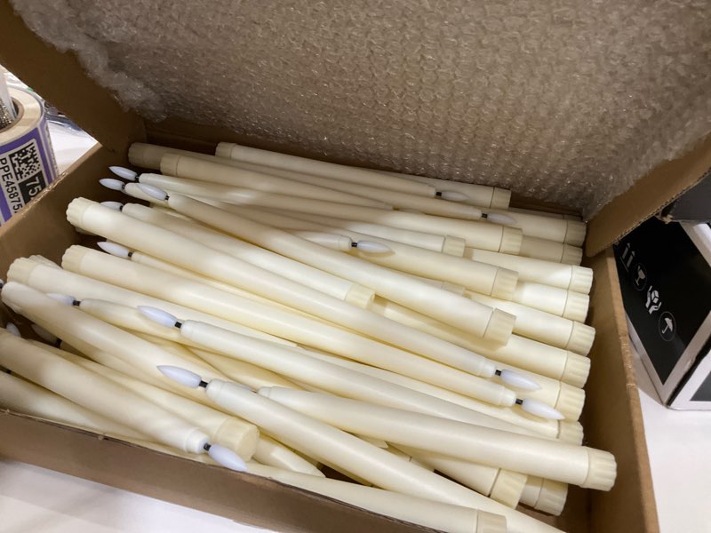 Condition photo showing Good Condition for Flameless LED Taper Candles Battery Operated Candles 4 Sizes of 8.5'', 9.65'', 10.83'', 12.8'' Candlesticks Flickering for Halloween Christmas Church Wedding(Ivory White)