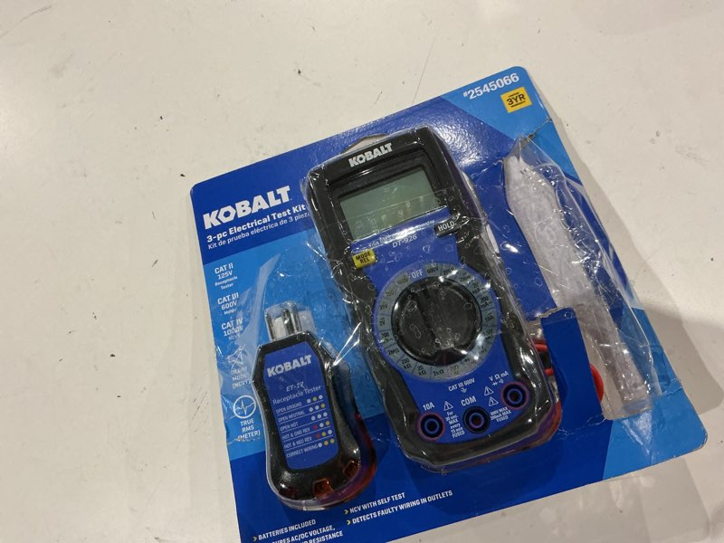 Condition photo showing As Is for kobalt digital display specialty meter 10 amp 50-1000v -volt