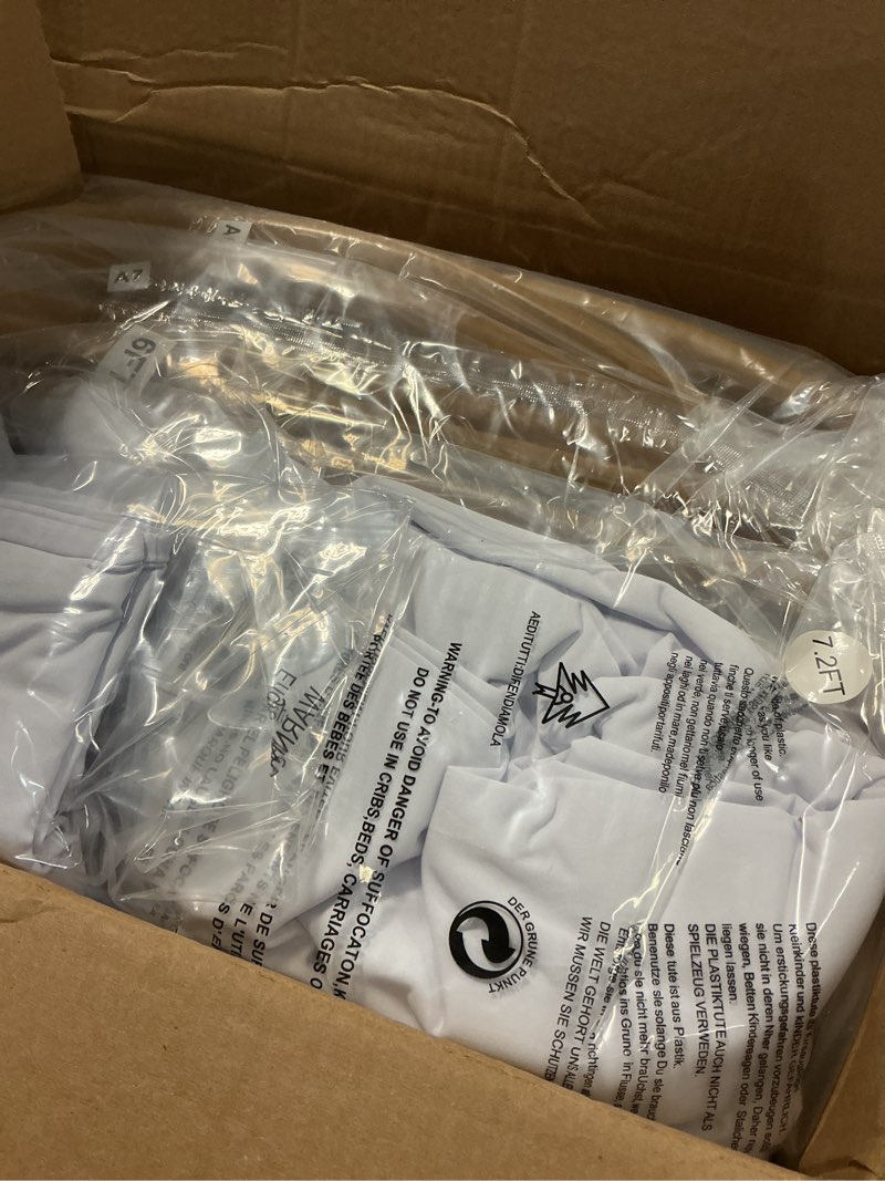 Condition photo showing Good Condition for GRENTY Metal Arch Backdrop Stand and Cover Set 7.2FT/6.6FT/6FT, Wedding Arch Frame with Spiral Rotating Joint, 3 Wrinkle-Resistant Cover for Birthday, Anniversary, Wedding, Party, Baby Shower 7.2FT, 6.6FT, 6FT White