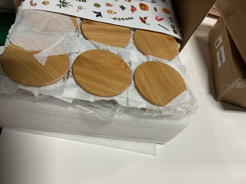 Condition photo showing Good Condition for SLifeJars - Glass Jars with Bamboo Lids 16 oz, 12pcs Glass Food Storage Jars with Rewritable Labels, Bamboo Lid Jar for Kitchen Storage, Food Storage Containers with Lids for Herbs 5 Model (16OZ 12Pack)