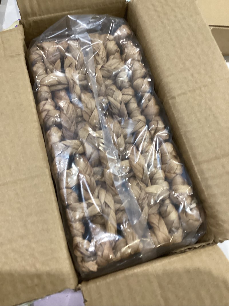 Condition photo showing Good Condition for Decorative Box with Lid, Wicker Storage Basket, Water Hyacinth Woven Decorative box for Shelf, Coffee Table, Console Table, Home Decor (Small)