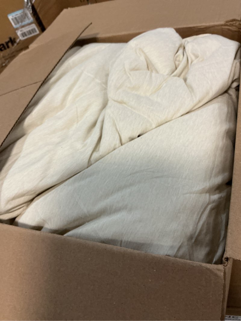 Condition photo showing As Is for Bedsure King Size Comforter Set - Beige King Comforter Set, Soft Bedding for All Seasons, Cationic Dyed Bedding Set, 3 Pieces, 1 Comforter (104"x90") and 2 Pillow Shams (20"x36"+2") King 05 - Beige