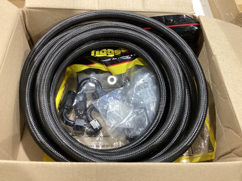 Condition photo showing Good Condition for 6an fuel line kit, an6 nylon braided cpe fuel line hose 20ft with 6an hose end fittings straight/45/90/180 degree and hose fittings adapters 6an 20ft with wrench