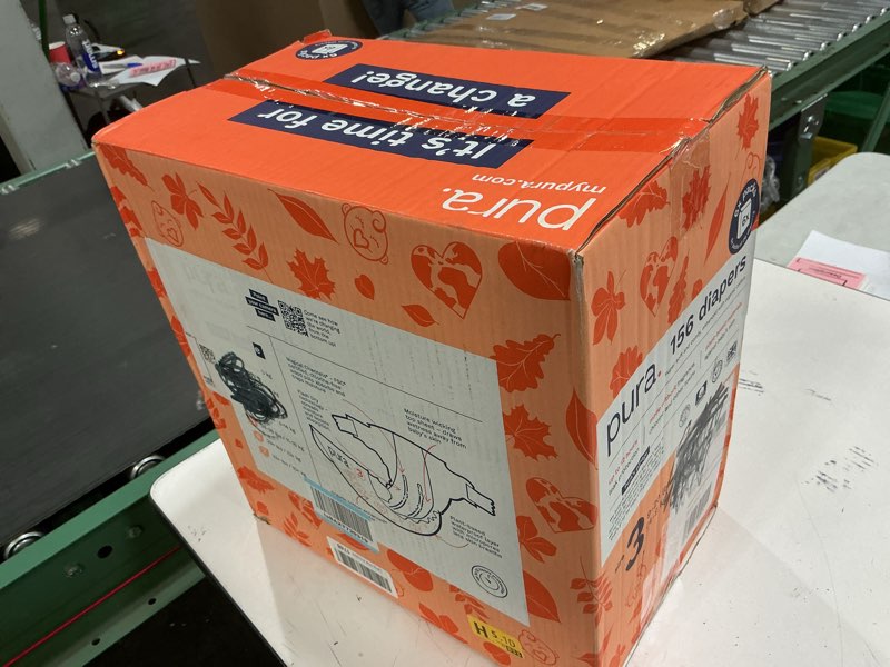Condition photo showing New/Like New for Pura Hypoallergenic Diapers, Size 3 (9-20 lbs) Monthly Pack, Overnight, up to 12 Hours Leak Protection, Suitable for Sensitive Skin, TCF, Super Soft Organic Cotton, 6 Packs of 26 (156 Baby Diapers) Size 3 156