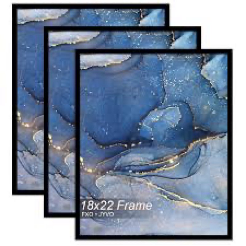 (3 pcs )Fxojyvo 18x18 Frame Set of 6, Black Picture Frame for 18 x 18 Square Picture Poster Photo, Light Wei