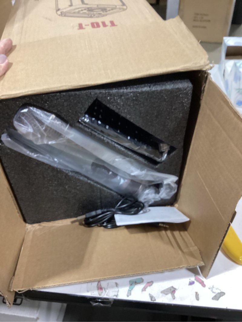 Condition photo showing Good Condition for hwwr karaoke machine with 2 wireless microphones, portable bluetooth speaker for adults, big party pa system with disco lights for gatherings, support tws/tf card/usb/aux/tvs connected 17 x 8.7 x 7.9 inches