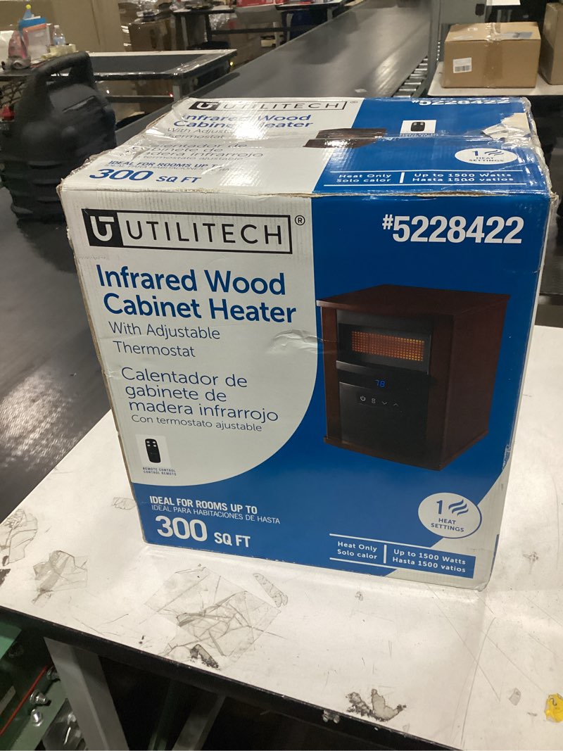 Condition photo showing New/Like New for  Utilitech RN24083104JK 1500 -Watt Infrared quartz Cabinet Indoor Electric Space Heater with