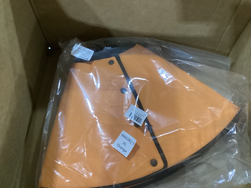 Condition photo showing As Is for Queenmore Dog Cone, Dog Cone for Large Dogs, Soft Dogs Cone Collar After Surgery for Neutering, Breathable Pet Cones, Adjustable E-Collar Alternative to Stop Licking, Orange XL XL Orange