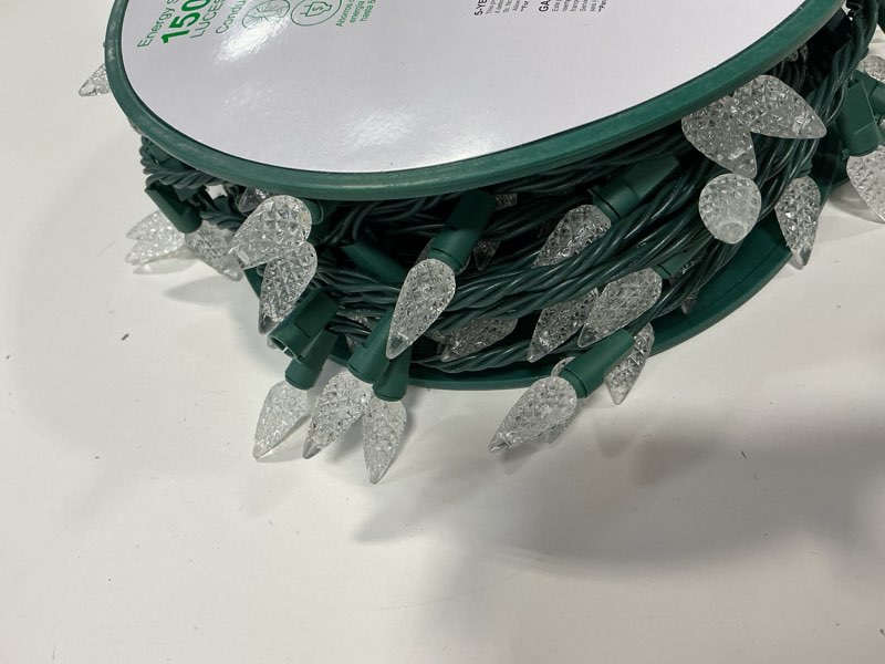 Condition photo showing As Is for GE Energy Smart 150 -Count 49.6-ft White LED Plug-In Christmas String Lights