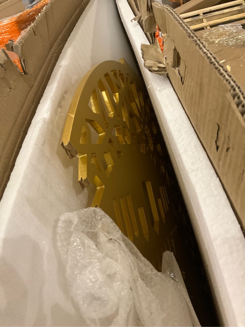 Condition photo showing As Is for Thyle 4ft Large Ramadan Decorations for Home Islamic Crescent Ramadan Moon Lamp Decor LED Light up Moon Eid Mubarak Decoration Light for Bedroom Living Room Lamp Battery Operated Eid Muslims Gift Gold Gold 4ft