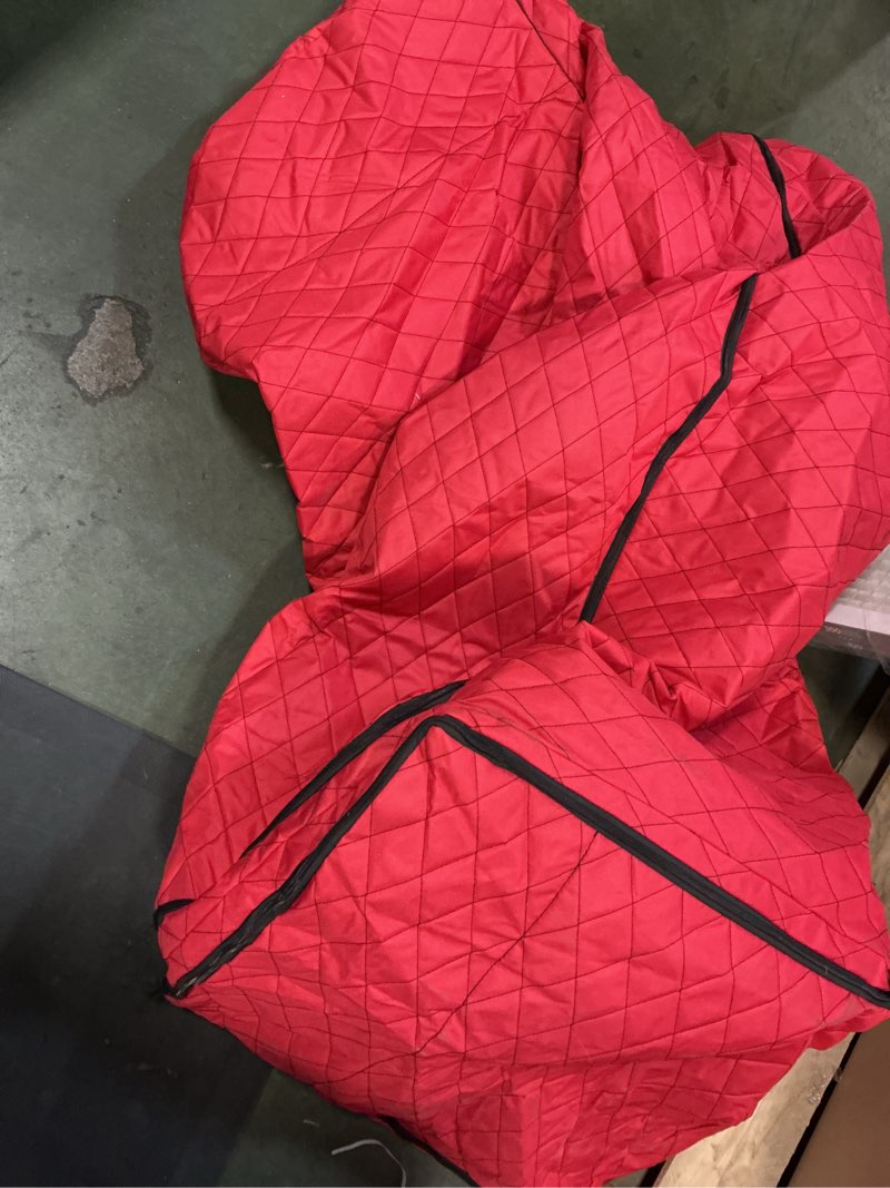 Condition photo showing As Is for Holiday Living Red Collapsible Rolling Upright Christmas Tree Storage Bag (For Trees 54-ft-22-ft Tall) 