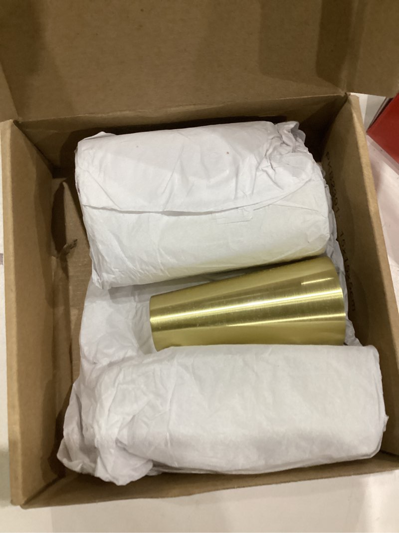 Condition photo showing Good Condition for uxcell 4pcs metal furniture feet cover, 1.46 x 3.15 inch conical gold table foot cap increase height furniture pads leg cover protector for chair, table, sofa