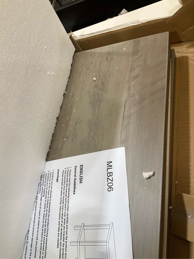 Condition photo showing Good Condition for large end table square side table modern sofa table 20 inch industrial coffee table nightstand with 2-tier storage shelf for living room bedroom oak grey mlbz06z oak grey modern