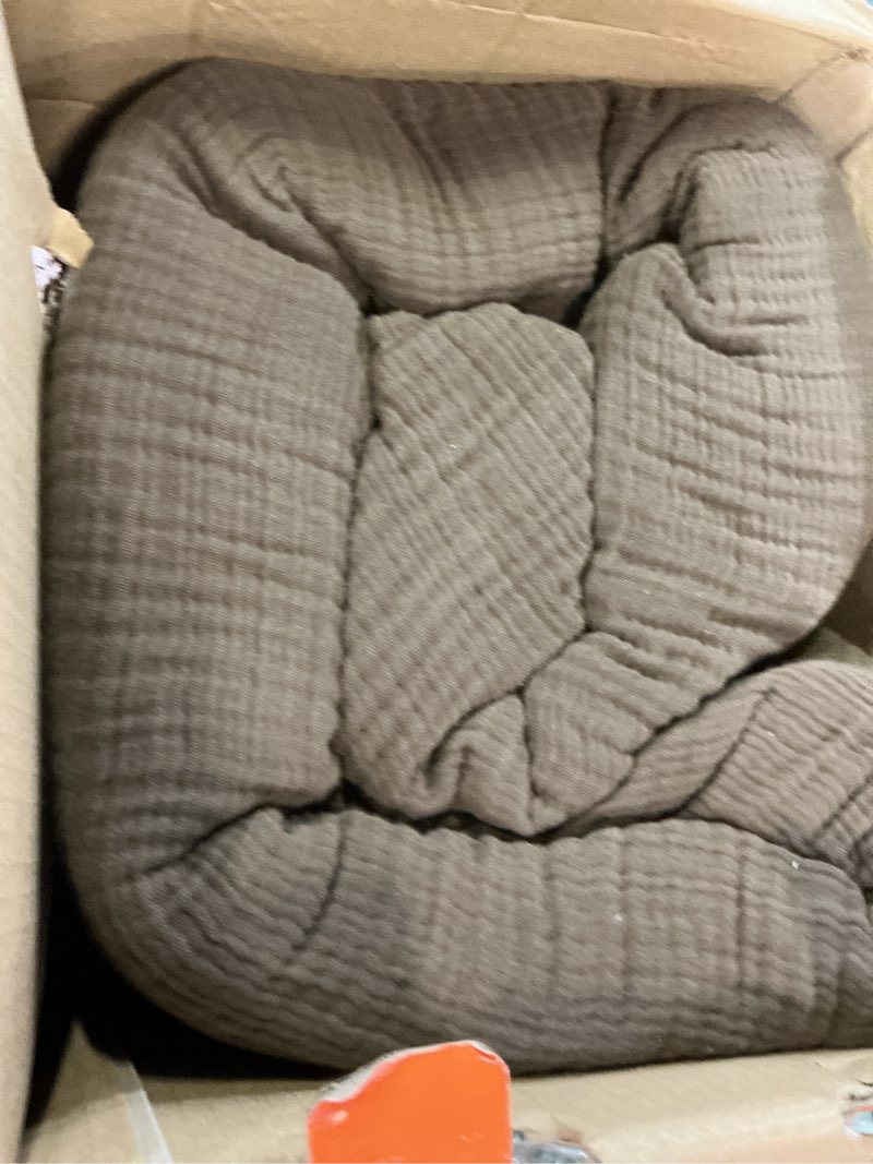Condition photo showing As Is for organic airy gauze duvet cover set, king/cal king, chocolate