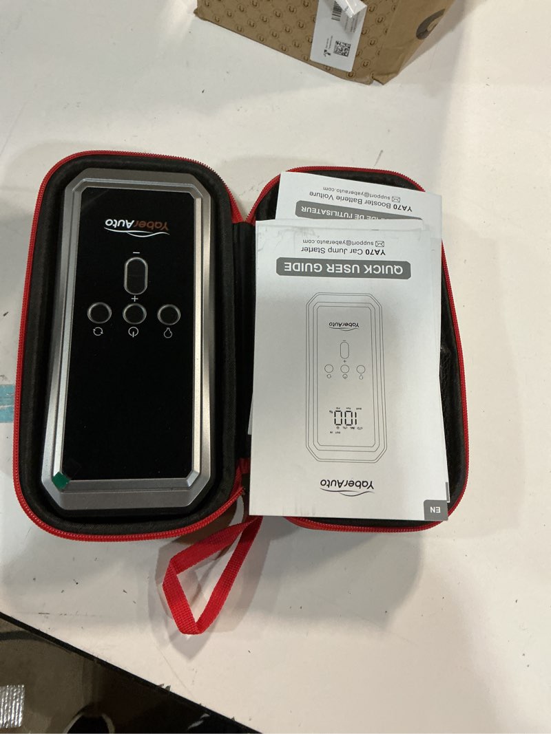 Condition photo showing New/Like New for YaberAuto 9-in-1 Jump Starter with Air Compressor 5500A 150PSI Portable Car Battery Jump Starter (9L Gas/8L Diesel), 12V Jump Box Car Battery Jumper Starter Portable with Jumper Cables, 160W DC Out