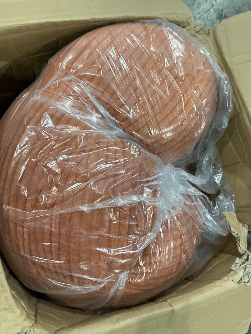 Condition photo showing As Is for 53.15"boneless couch,4-in-1 futon sofa bed modular loveseat sleeper folding compressed couch with pillows,no assembly required convertible sofa bed for living room bedroom guest room,orange orange 53.15" loveseat sofa