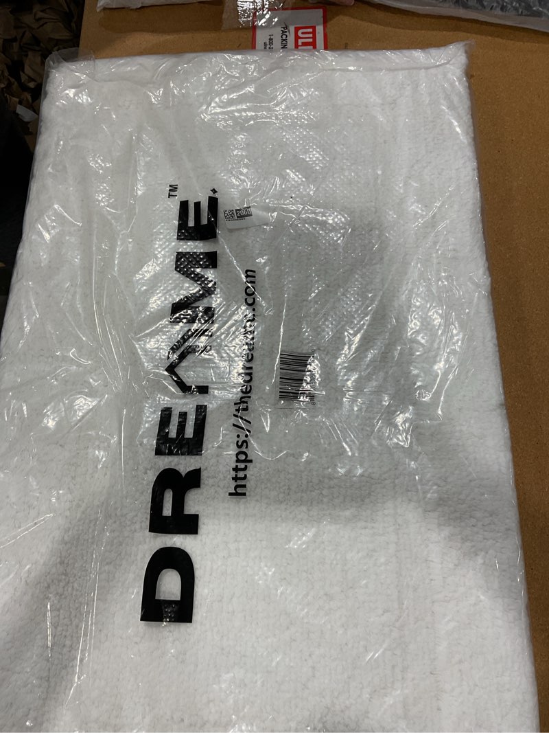 Condition photo showing New/Like New for dreame. white premium removable silp cover memory foam bath mat, thick ultra soft, non-slip, water absorbent bathroom rug 21 x 34