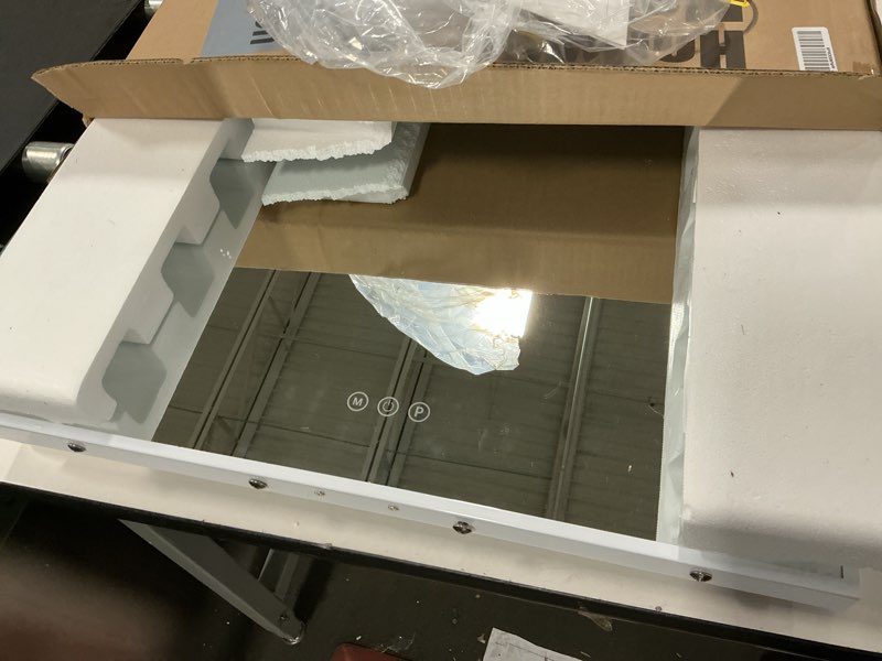 Condition photo showing Good Condition for Fenair Vanity Mirror with Lights 22.8"x 18.1" Makeup Mirror with Lights and 15 Dimmable Bulbs,3 Colors Modes,Hollywood Mirror with USB Charging Port and 10X Detachable Magnification Mirror White 18.1"L x 22.8"W