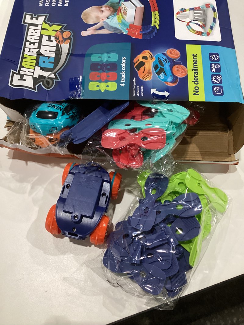 Condition photo showing New/Like New for 230 pcs Car Track Set Race Toys for Kids Christmas Boys Kids Birthday Toys, Flexible Changeable Magic Race Car Track for 3 4 5 6 7 8 9 10 12+Year Old Boys Girls