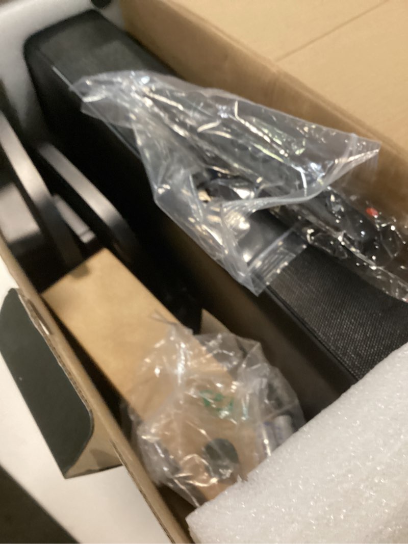 Condition photo showing As Is for 2 in 1 Separable Sound Bar for Smart TV, 2.2 Channel 32Inch Bluetooth 5.0 TV Speaker for Surround Sound System, Built-in Dual Subwoofer, Bass Adjustable, Remote Control Included(Sound Bar)