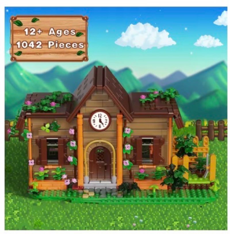 Star Community Farmhouse Building Toy, Video Game Valley Farm Junimo Playset Building Set Compatible