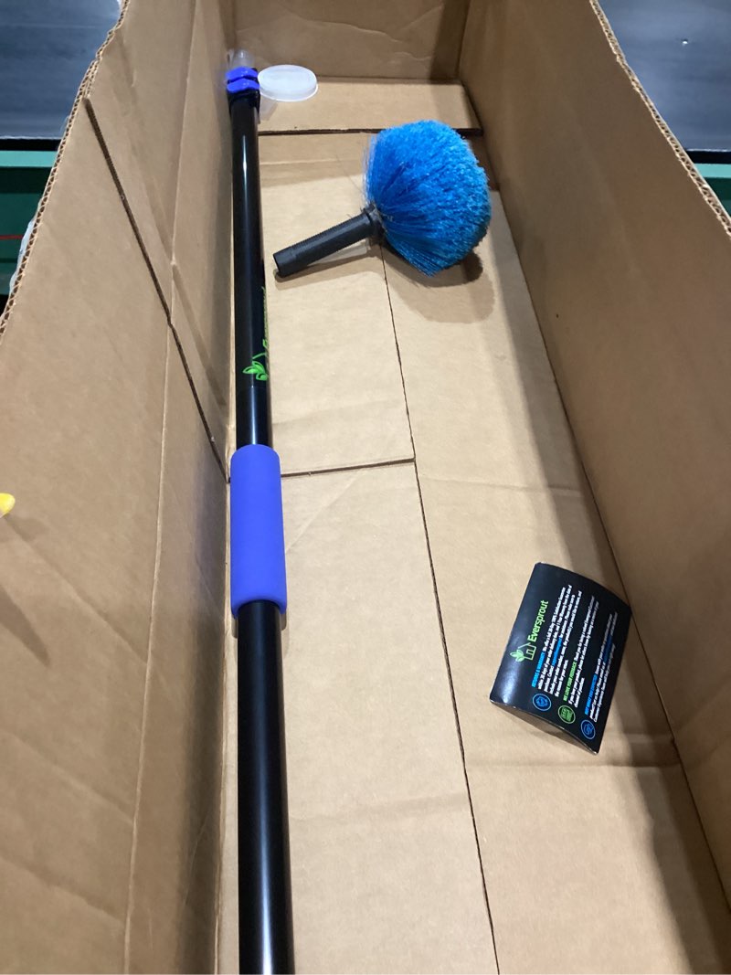 Condition photo showing As Is for pack screw on webster cobweb duster head for pole,spider web remover brush, cobweb duster head attachment,fits standard 3/4 inch threaded poles (1, blue)