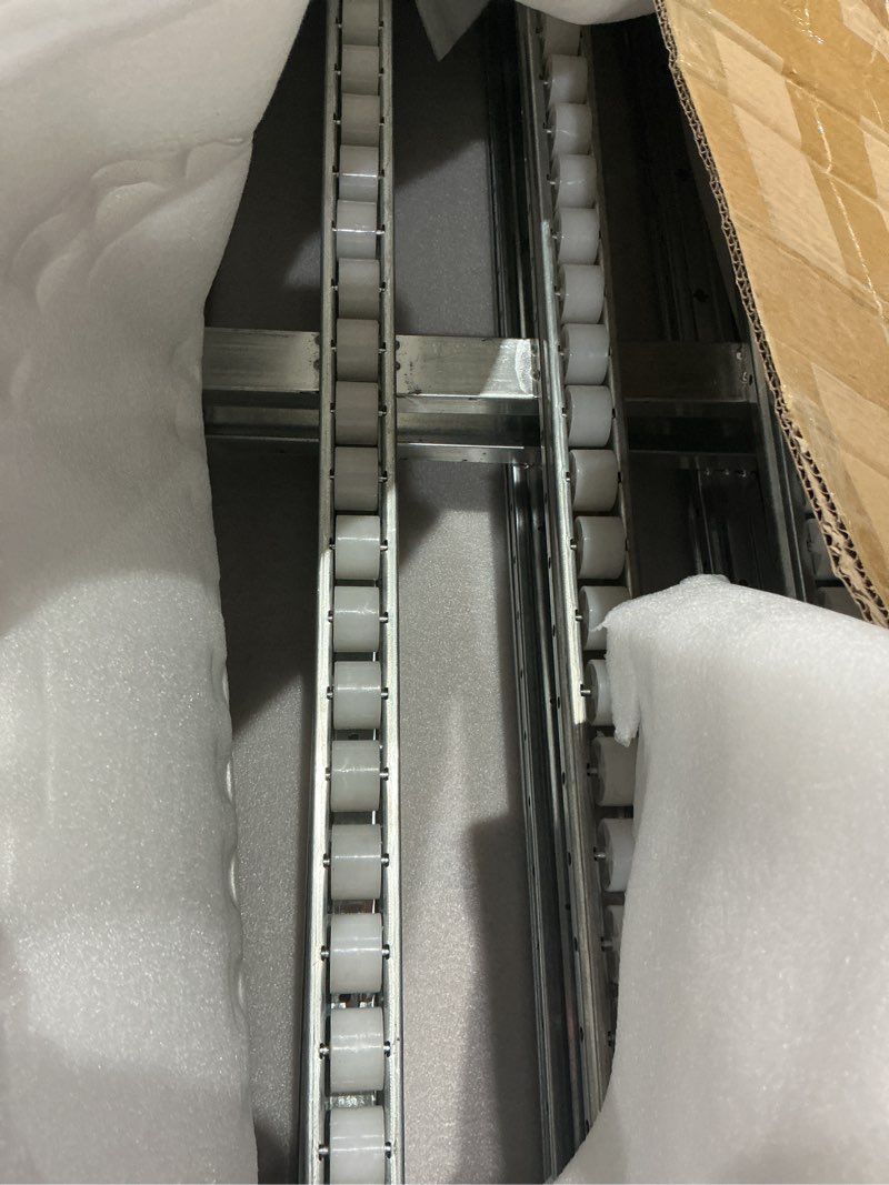 Condition photo showing Good Condition for foldable conveyor roller manual portable 15" w x 78" l heavy-duty galvanized steel frame conveyor roller ramp table for warehouse freight handling loading factory(white)